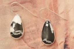 Genuine White Buffalo Turquoise Native American Earrings